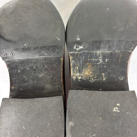 Prada Brown Square Toe Chukka Leather Boots Men's 7 - Picture 9 of 14